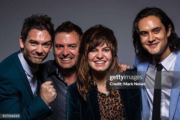 Aden Forte and Josh Soon of Feenixpawl and Ivan Gough and Georgi Kay pose after winning the ARIA for best dance release at the on November 29, 2012...