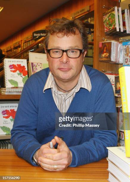 Hugh Fearnley-Whittingstall signs copies of his book 'Hugh's Three Good Things...On a Plate' at Dubray Books on November 29, 2012 in Dublin, Ireland.
