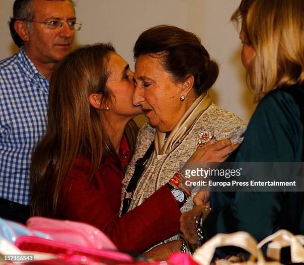 Princess Elena and her aunt Princess Margarita attend Rastrillo 'Nuevo Futuro' at Pipa paviliono on November 26, 2012 in Madrid, Spain.