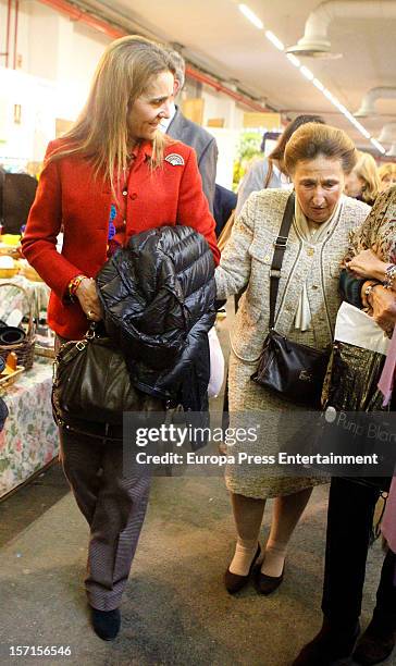 Princess Elena and her aunt Princess Margarita attend Rastrillo 'Nuevo Futuro' at Pipa paviliono on November 26, 2012 in Madrid, Spain.