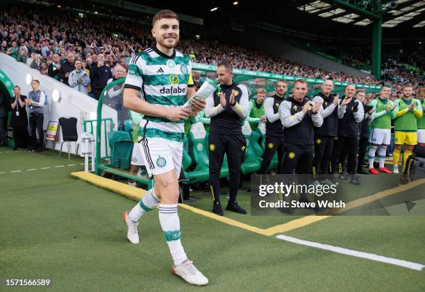 James Forrest of Celtic during the pre-season friendly match between Celtic and Athletic Bilbao at Celtic Park on August 1, 2023 in Glasgow, Scotland.