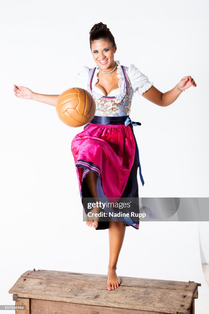 Sports Commentator Stephanie 'Steffi' Brungs Wears A Traditional Bavarian Dress