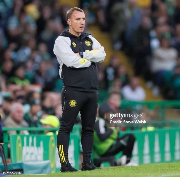 Brendan Rodgers manager of Celtic during the pre-season friendly match between Celtic and Athletic Bilbao at Celtic Park on August 1, 2023 in...