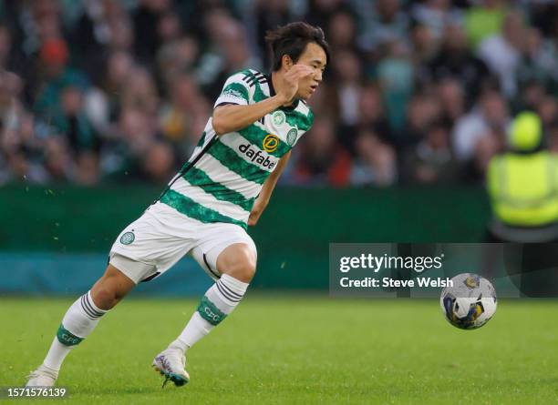 Hyunjun Yang of Celtic during the pre-season friendly match between Celtic and Athletic Bilbao at Celtic Park on August 1, 2023 in Glasgow, Scotland.