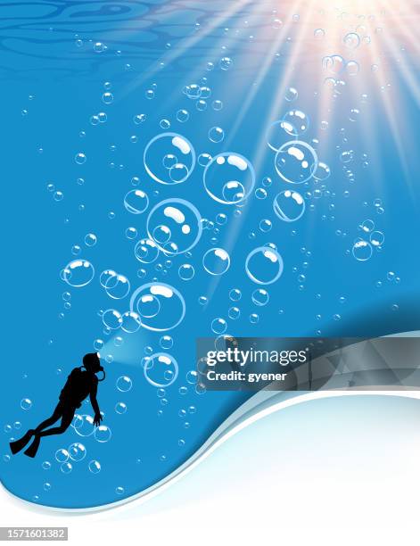 fishing sports - scuba diving vector stock illustrations