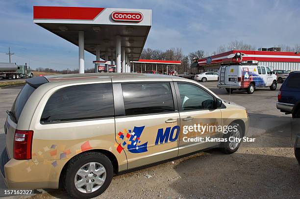 Missouri Lottery van was packed outside the Trex Mart gas station at 17605 Highway Z in Dearborn, Missouri, one of the locations where the winning...