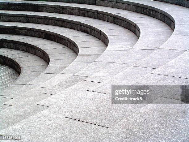 grey stone, granite curved steps background texture - stone-amphitheater stock pictures, royalty-free photos & images