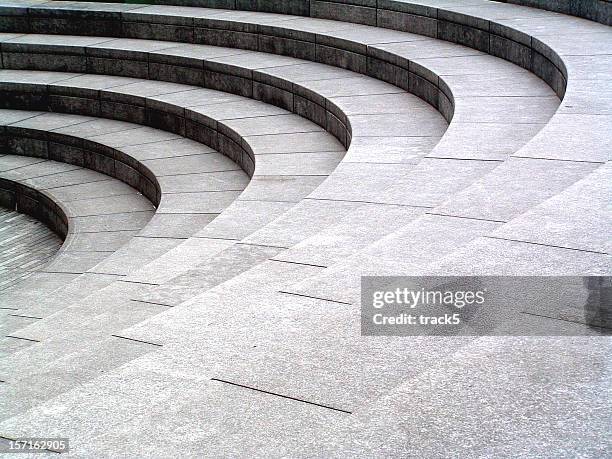 grey stone, granite curved steps background texture - amphitheater stock pictures, royalty-free photos & images