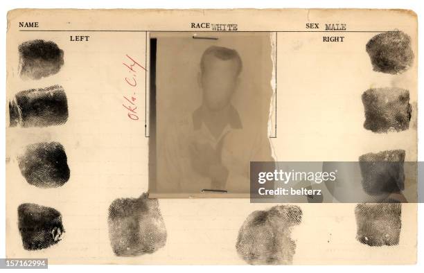 jail card - mugshot stockfoto's en -beelden