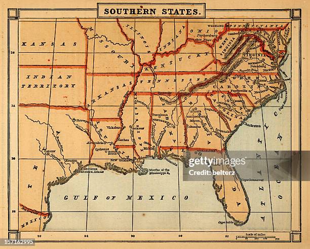 southern states - southeast us map stock pictures, royalty-free photos & images