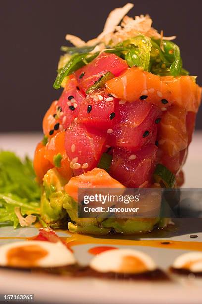 Ahi Thunfisch Lachstartar, Stock-Foto