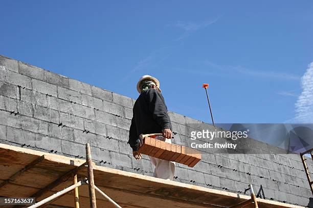 bricklayer - mason bricklayer stock pictures, royalty-free photos & images