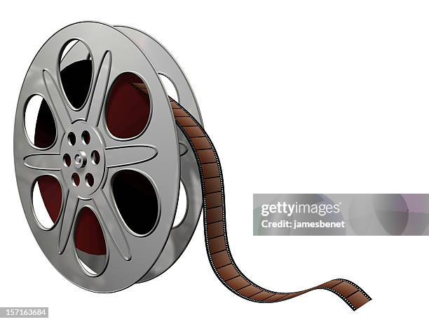 film roll copy space xl (isolated) - film canister stock pictures, royalty-free photos & images