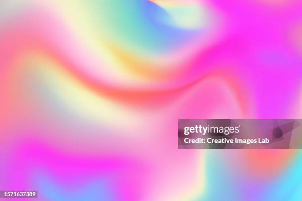 metallic abstract wavy liquid background layout design tech innovation - psychedelisch stockfoto's en -beelden