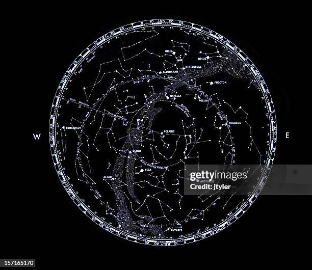 star mapa del hemisferio del norte - north star fotografías e imágenes de stock