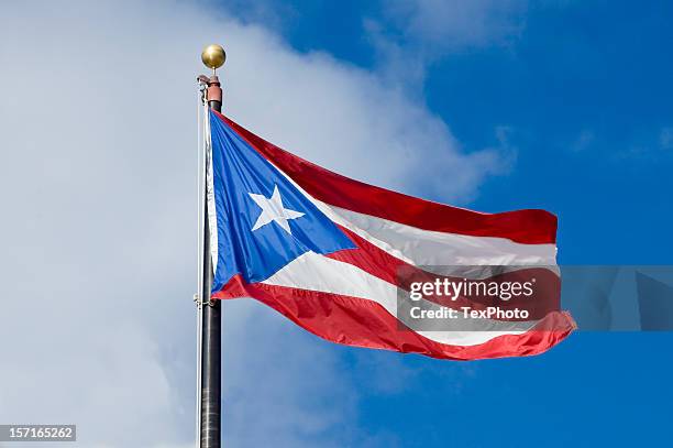 bandera puertorriqueña - puerto rico fotografías e imágenes de stock