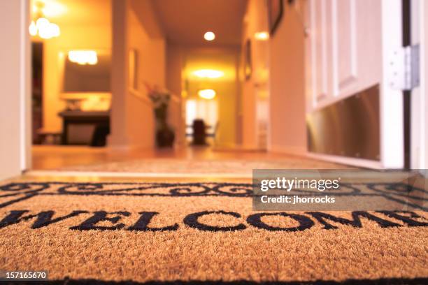 welcome mat - doormat stock pictures, royalty-free photos & images