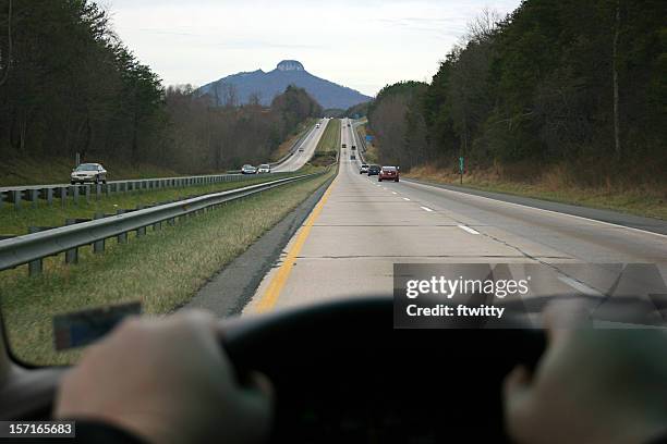 driver's perspective pilot mountain - personal perspective view stock pictures, royalty-free photos & images