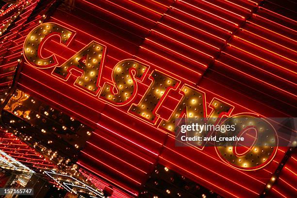 neon casino lights - las vegas casino stock pictures, royalty-free photos & images