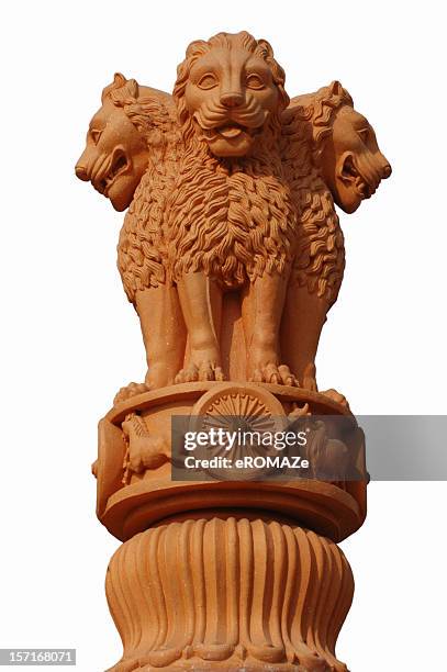 emblème national de l'inde - haut lieu touristique national photos et images de collection