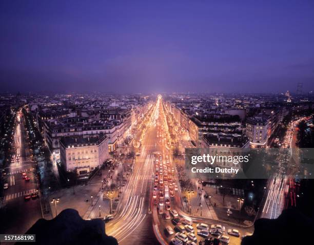 champs-elysées, paris, france. - champs elysees quarter stock pictures, royalty-free photos & images