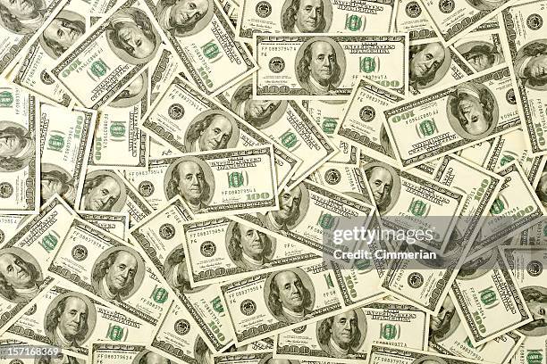 $100 bills background - honderd dollar stockfoto's en -beelden