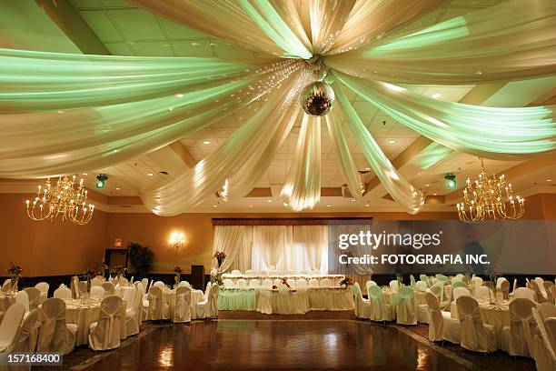 wedding hall interior - wedding reception stockfoto's en -beelden