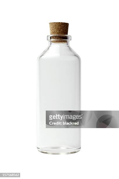 empty bottle - kurk drankenbenodigdheden stockfoto's en -beelden