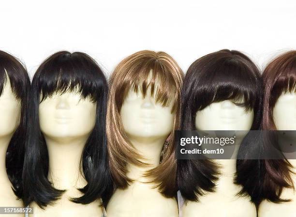 wigs head - toupee stockfoto's en -beelden