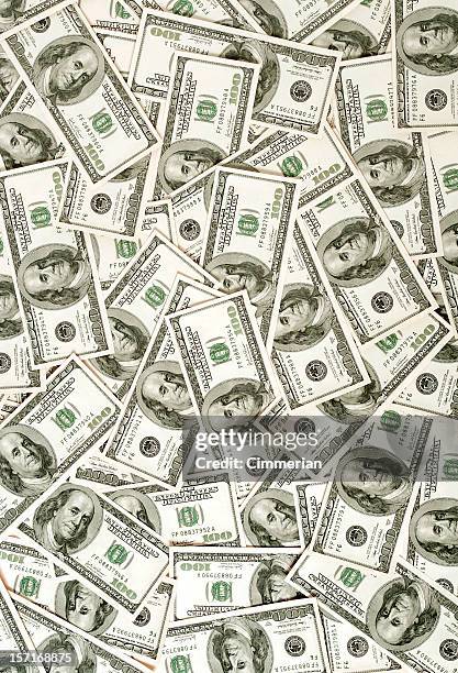 $100 bills background - honderd dollar stockfoto's en -beelden