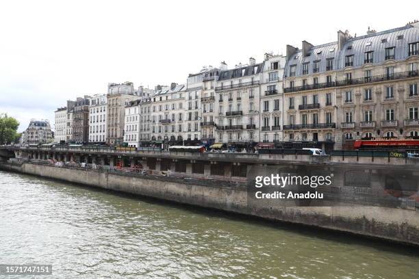 View of the traditional outdoor booksellers are seen on the Seine River in Paris, France on July 29, 2023. Les Bouquinistes that have been there for...