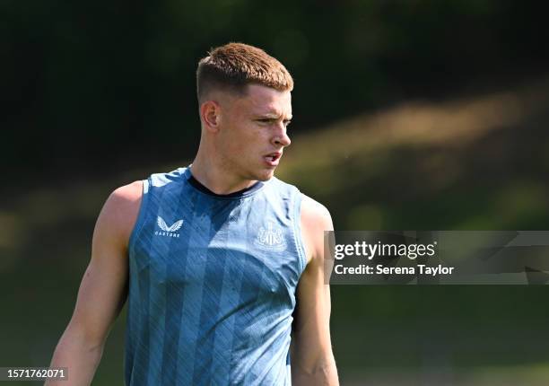 Harvey Barnes in action during the Pre Season Open Training session at the PACE Academy on July 25, 2023 in Atlanta, Georgia.