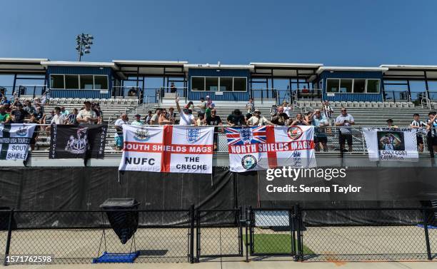 Fans arrive during the Pre Season Open Training session at the PACE Academy on July 25, 2023 in Atlanta, Georgia.