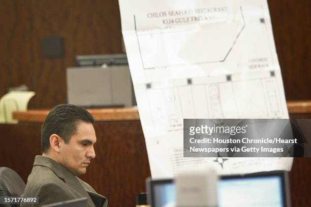 Jamie Zamora reacts during his trial at the 185th Court, Tuesday, March 8 in Houston. Last year, Zamora was arrested and accused of being the...
