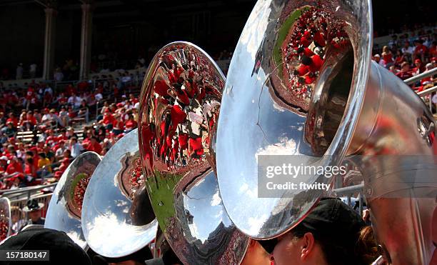 game day reflections - college american football stockfoto's en -beelden