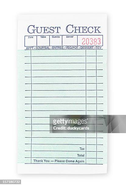 blank guest check (with clipping path) - order pad stock pictures, royalty-free photos & images