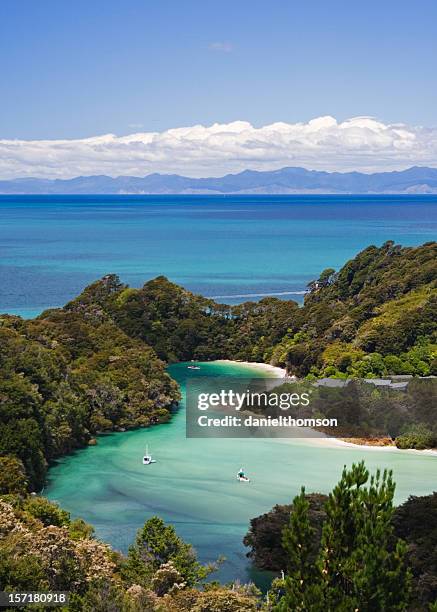 abel tasman-inlet - südinsel von neuseeland stock-fotos und bilder