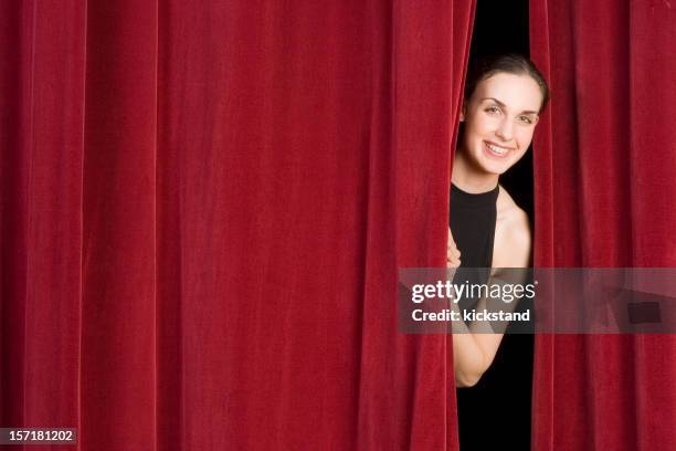 behind the curtain - peeking stock pictures, royalty-free photos & images