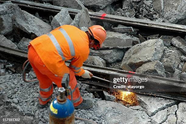 demolition - rail worker stock pictures, royalty-free photos & images