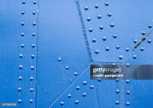 blue rivet surface - metal rivets stock pictures, royalty-free photos & images