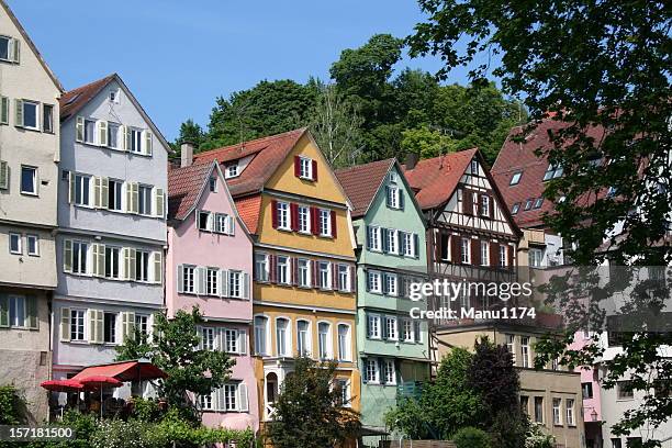 half-timbered houses in tuebingen - tübingen stock pictures, royalty-free photos & images