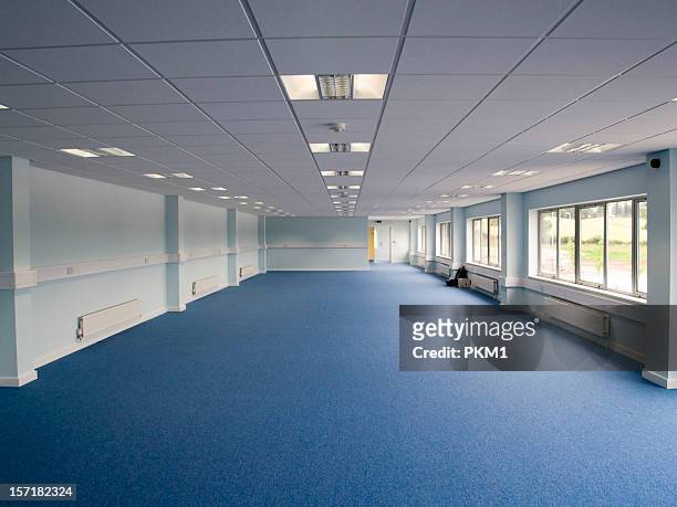 big empty room to be used for office space - suspended ceiling stock pictures, royalty-free photos & images