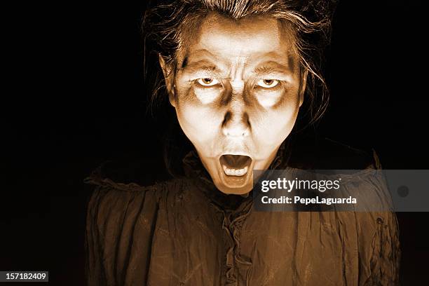 horror face - old ugly woman stockfoto's en -beelden