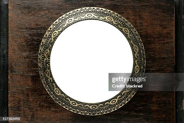 ancient circle frame - art deco metal stock pictures, royalty-free photos & images