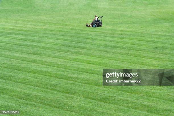 mow man - mowing lawn stock pictures, royalty-free photos & images