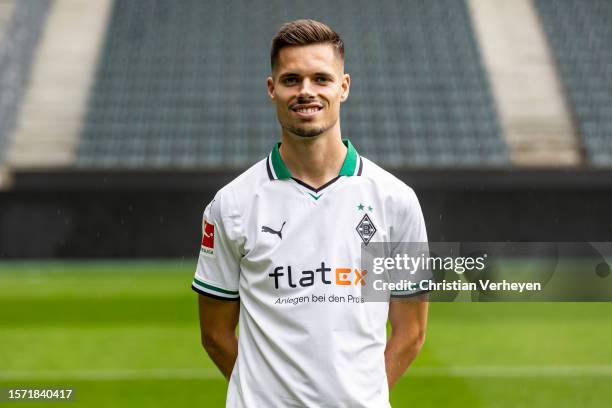 Julian Weigl pose during the Team Presentation of Borussia Moenchengladbach at Borussia-Park on August 02, 2023 in Moenchengladbach, Germany.