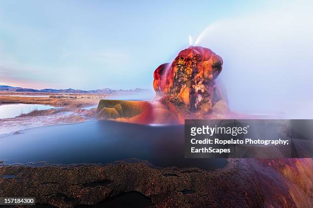 behind the curtain, fly geyser - black rock desert bildbanksfoton och bilder