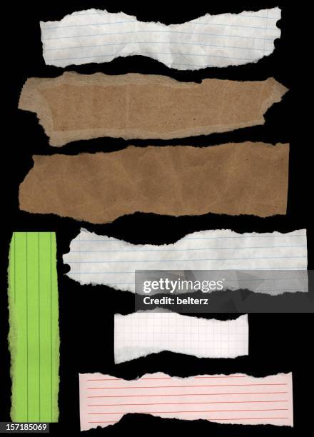 ripped paper - ripped lined paper stock pictures, royalty-free photos & images