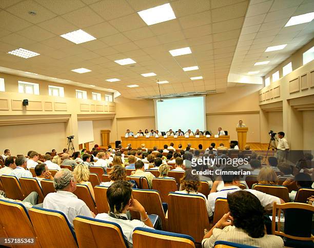 video conference - auditorium seats stock pictures, royalty-free photos & images