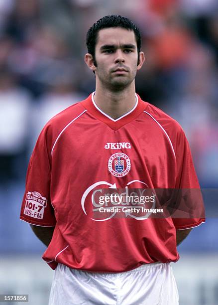 Ante Deur of the Sydney United during the round 2 NSL match between Sydney United and Brisbane Strikers held at Sydney United Sports Centre in...